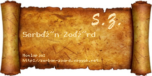 Serbán Zoárd névjegykártya
